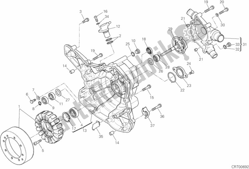 Alle onderdelen voor de Generator Deksel van de Ducati Multistrada 1200 S ABS 2017